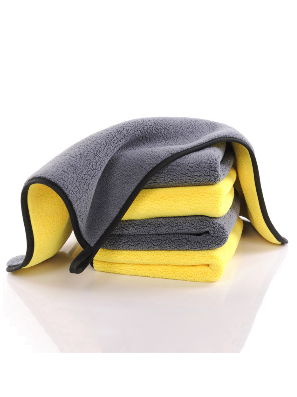 Microfiber towel. (Yellow and grey)